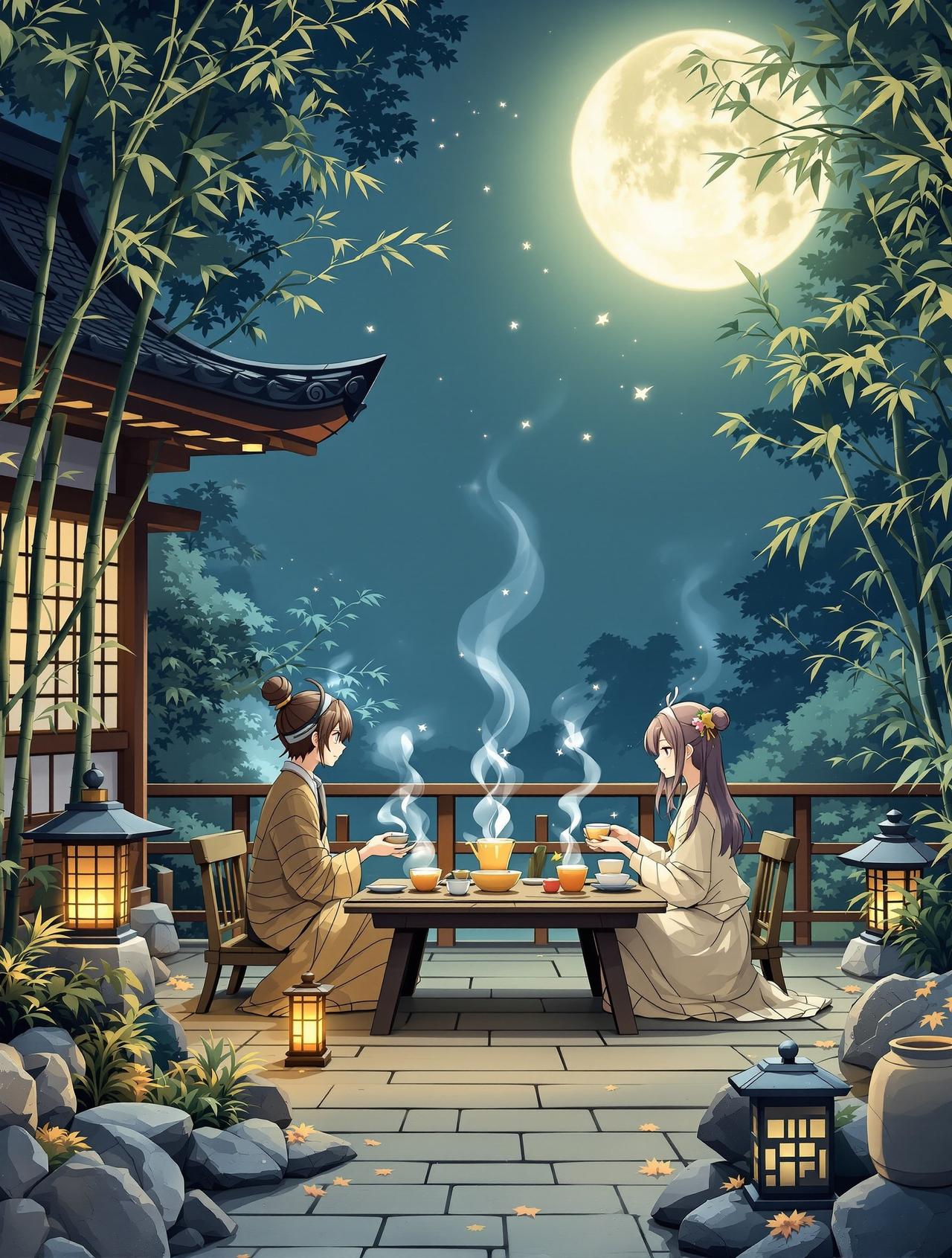 里番动漫推荐编辑精选番剧《月下茶会》封面 - 日常 / 治愈，编辑月见推荐